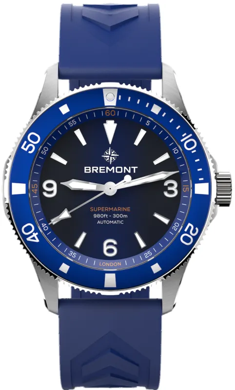 Bremont Supermarine 300M Blue Rubber Watch sold by Jura Watches