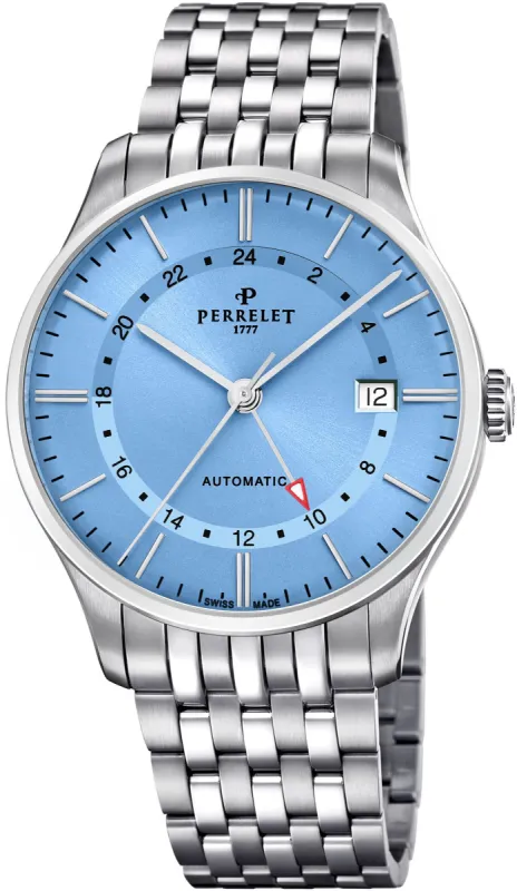 Perrelet Weekend GMT Ice Blue Bracelet Watch sold by Jura Watches