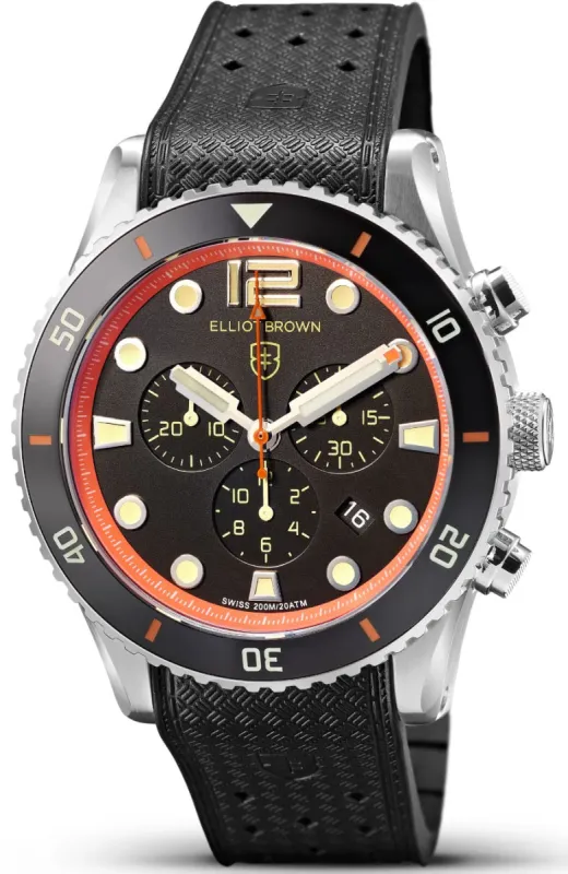 Elliot Brown Bloxworth Chrono Black Black Rubber sold by Jura Watches