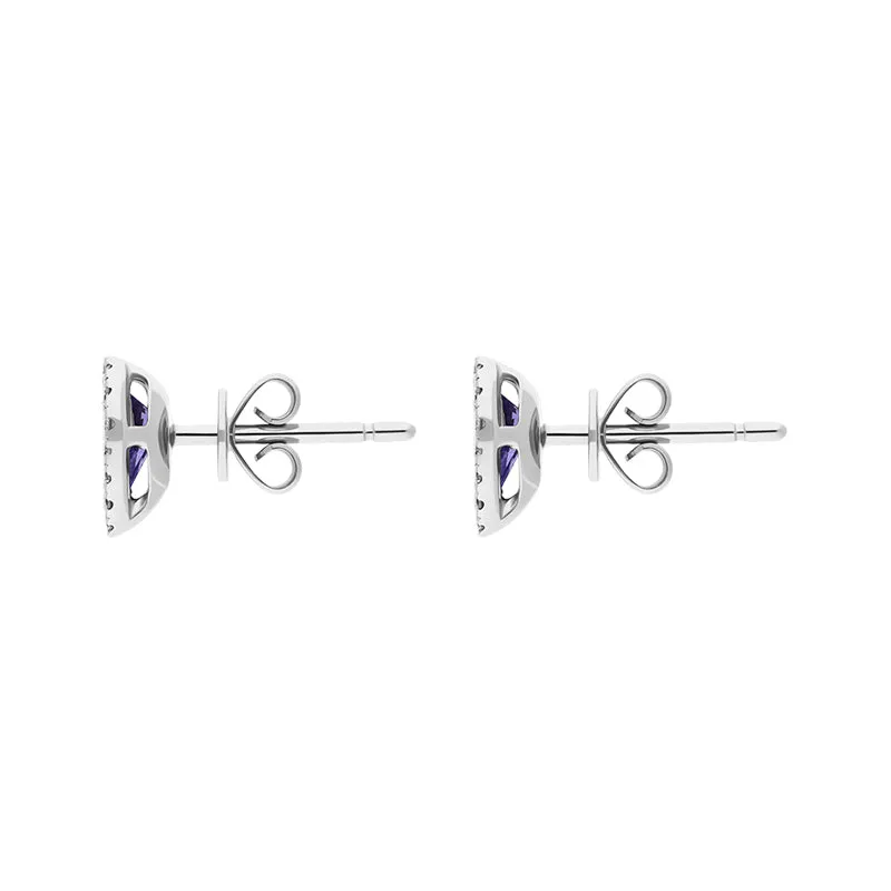 18ct White Gold Tanzanite Diamond Pear Stud Earrings sold by Jura Watches product image thumbnail 2