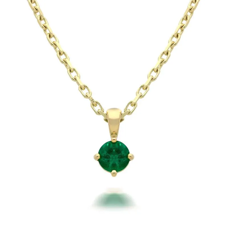 18ct Yellow Gold 0.38ct Emerald Round Cut Necklace sold by Jura Watches