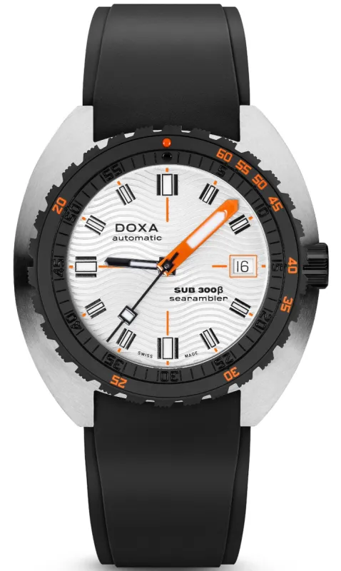 Doxa SUB 300 Beta Ceramic Steel Searambler Rubber Black Watch sold by Jura Watches