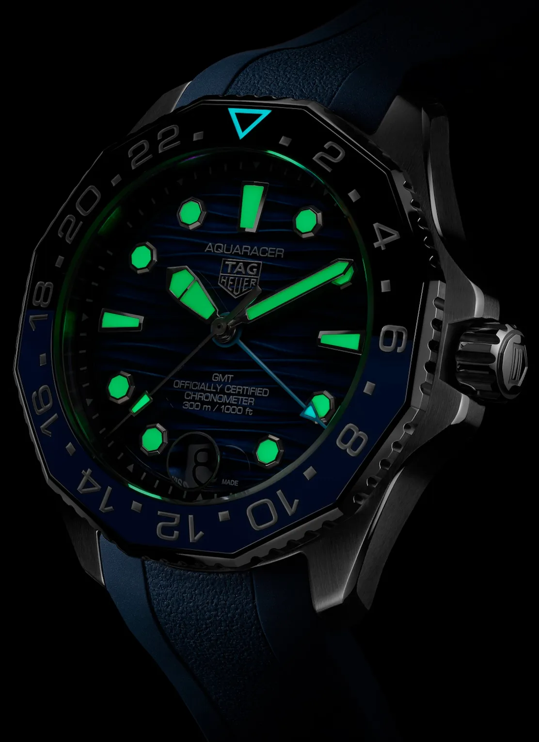 TAG Heuer Aquaracer Professional 300 GMT Rubber Watch sold by Jura Watches product image thumbnail 4