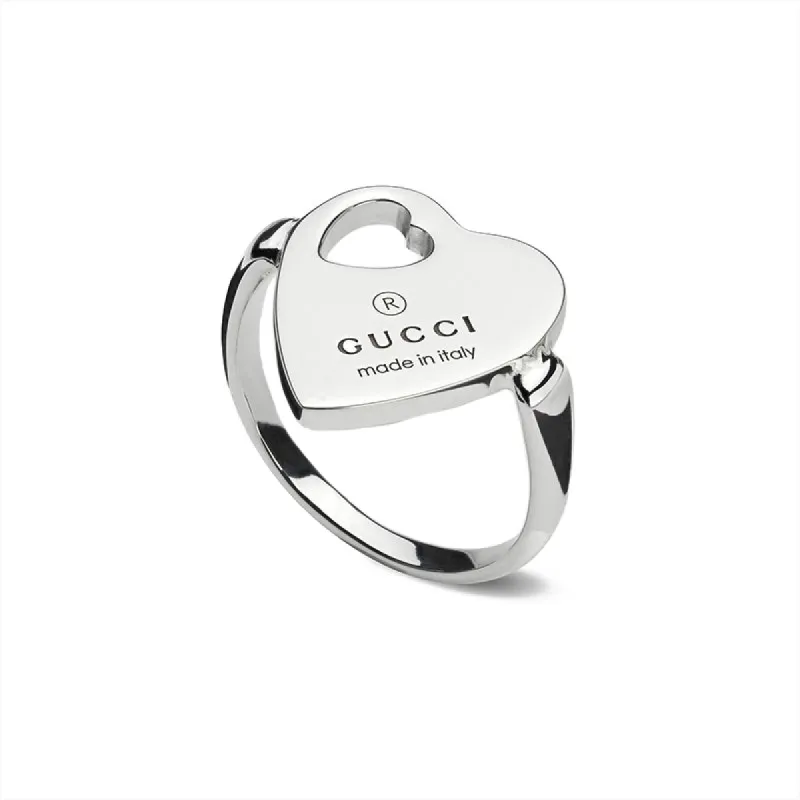 Gucci Trademark Sterling Silver Heart Ring sold by Jura Watches