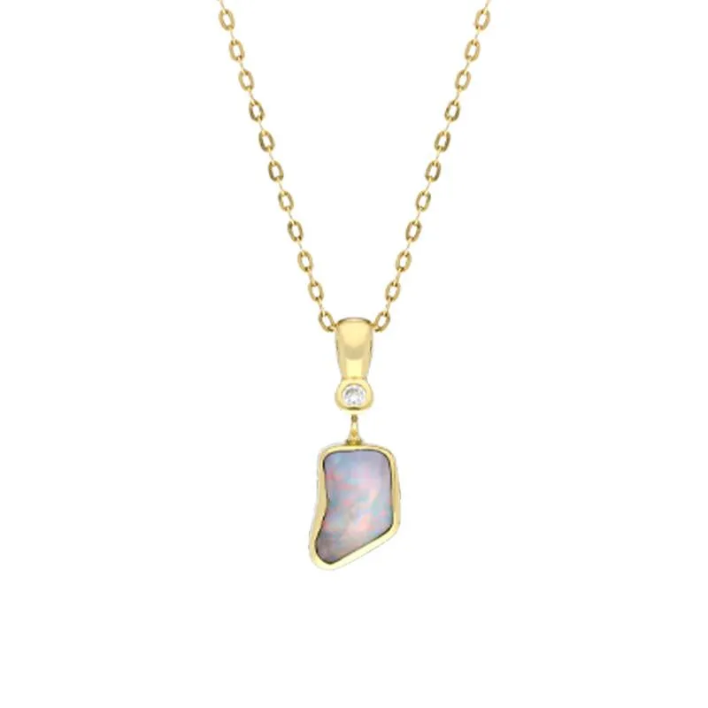 18ct Yellow Gold Opal Diamond Unique Necklace D sold by Jura Watches