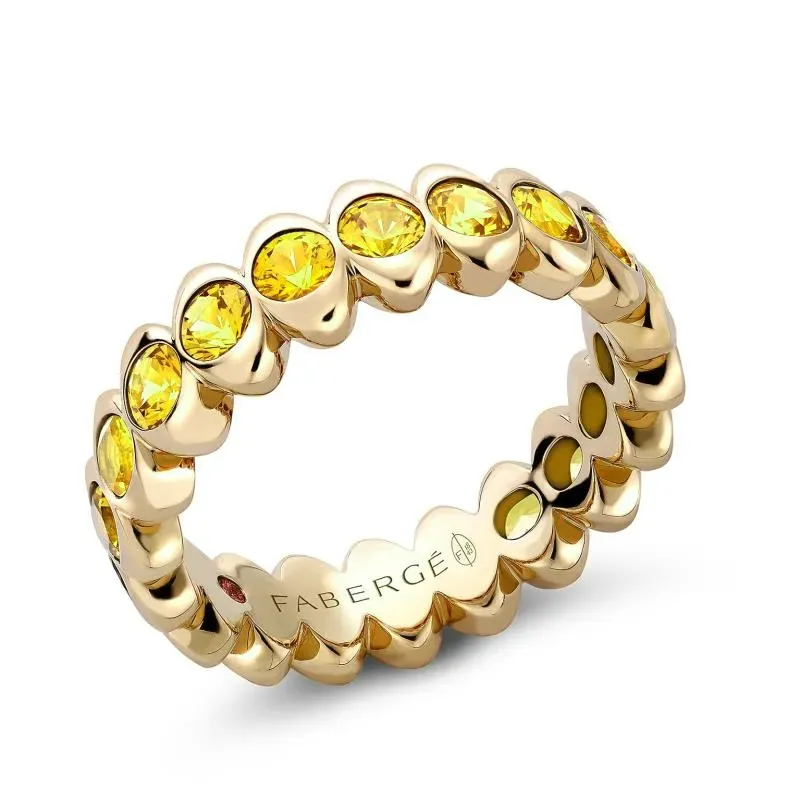 Faberge Colours of Love Cosmic Curve 18ct Yellow Gold Yellow Sapphire Eternity Ring sold by Jura Watches