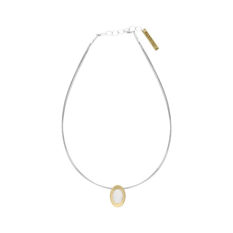 Sterling Silver Gold Plated Moonstone Oval Necklace D sold by Jura Watches product image thumbnail 2