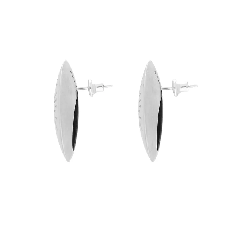 Sterling Silver Brushed Monika Round Engraved Stud Earrings D sold by Jura Watches product image thumbnail 2