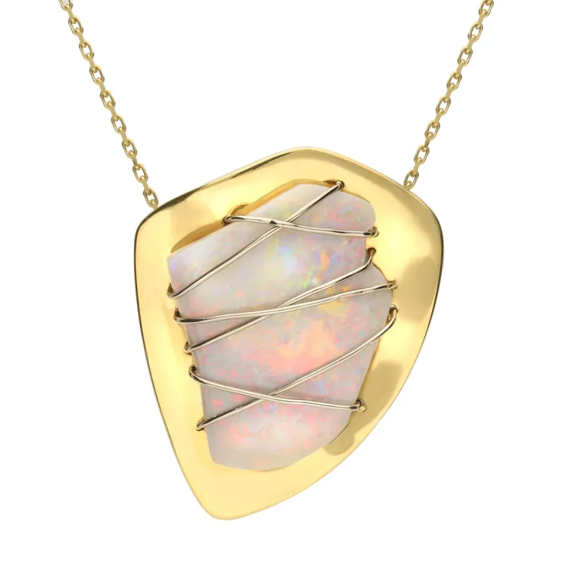 18ct Yellow Gold Opal Unique Wire Wrapped Necklace D sold by Jura Watches