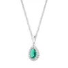 18ct White Gold 0.39ct Emerald Diamond Pear Necklace sold by Jura Watches