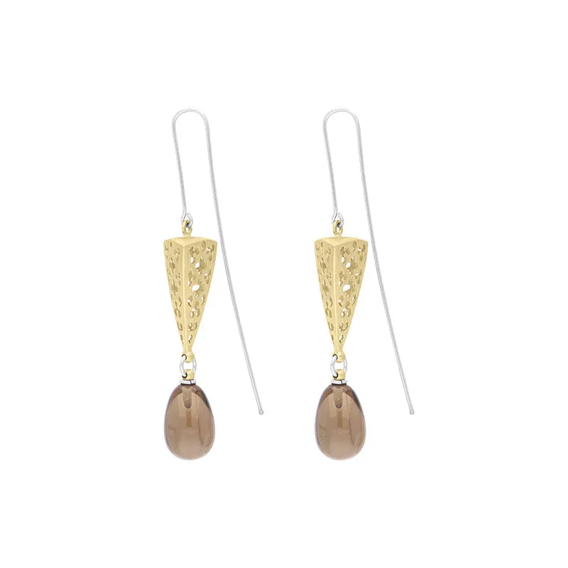 Sterling Silver Gold Plated Smokey Quartz Drop Earrings D sold by Jura Watches product image thumbnail 2