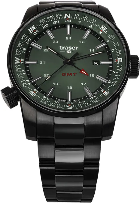 Traser H3 P68 Pathfinder GMT Green Watch sold by Jura Watches
