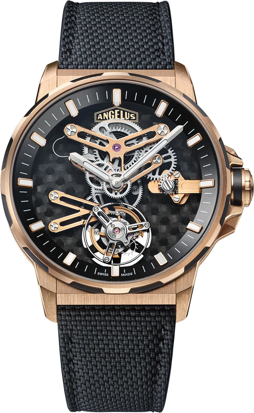 Angelus Gold Carbon Flying Tourbillon Limited Edition Watch sold by Jura Watches