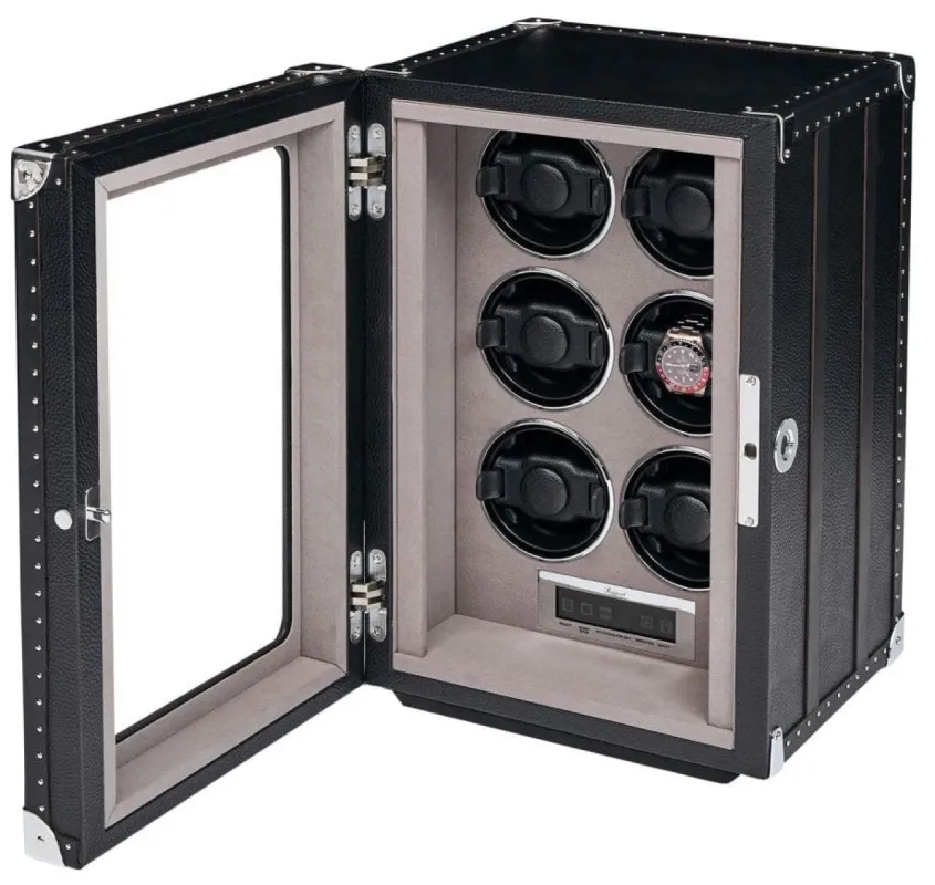 Rapport Watch Winder Roamer 6 Leather Black made by Jura Watches