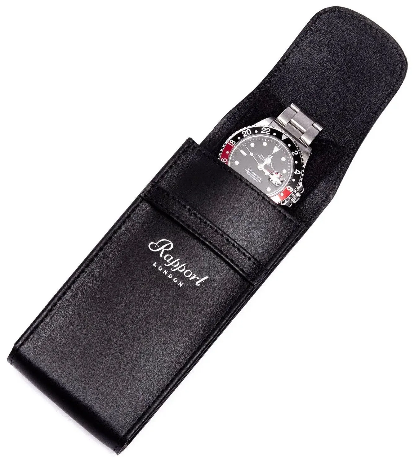 Rapport Watch Pouch Hyde Park Leather Black sold by Jura Watches