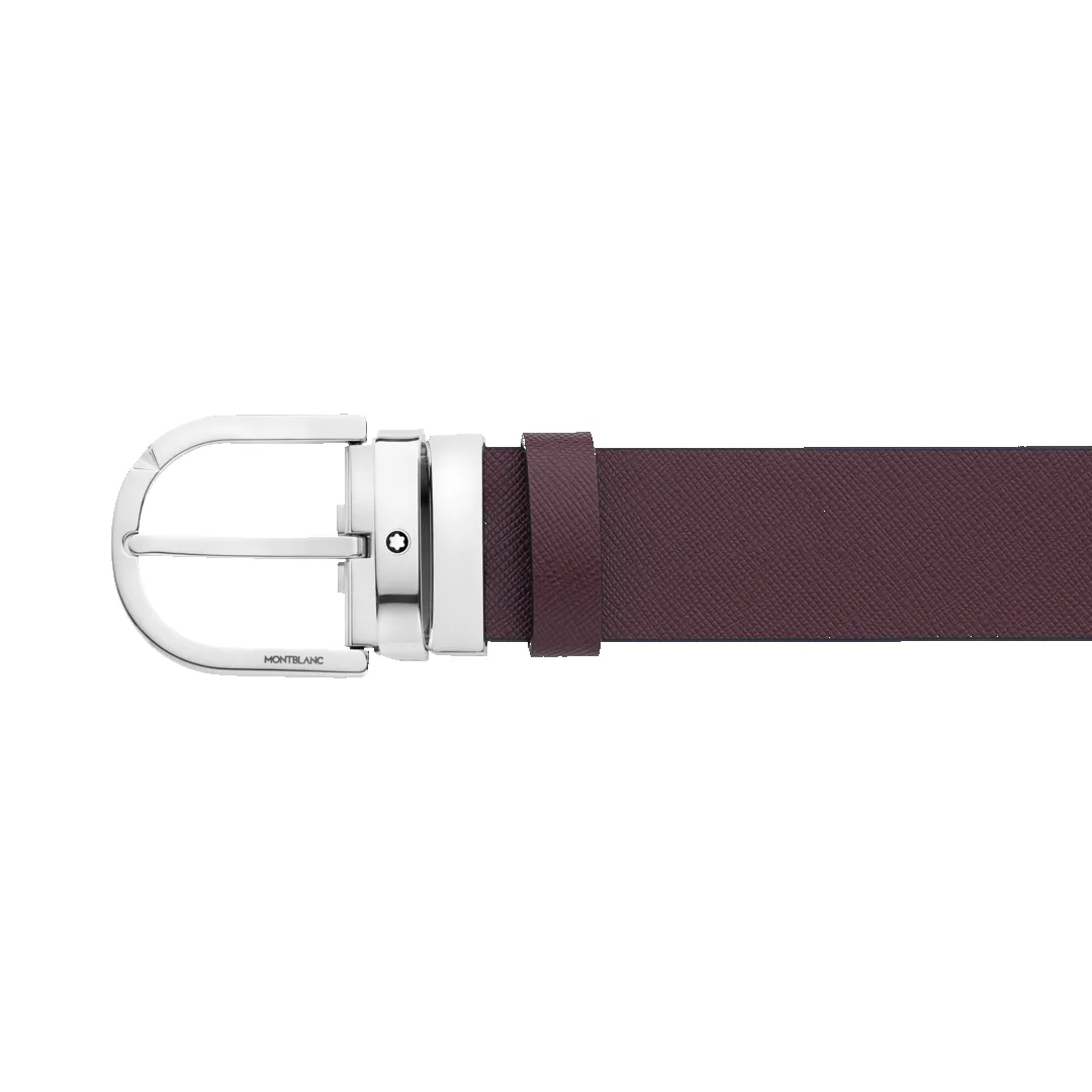 Montblanc Horseshoe Buckle 35mm Reversible Leather Belt Black Mosto sold by Jura Watches product image thumbnail 2