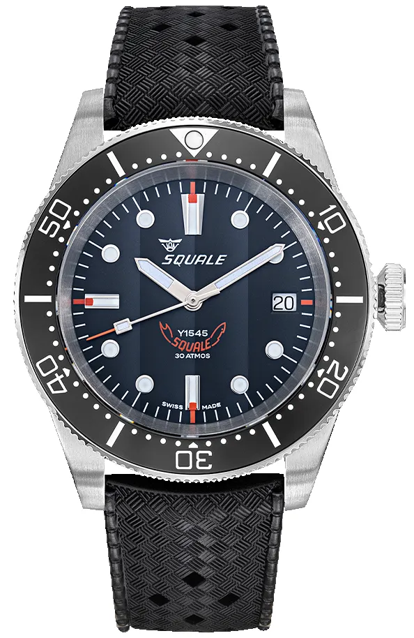Squale 1545 Black Rubber Watch sold by Jura Watches