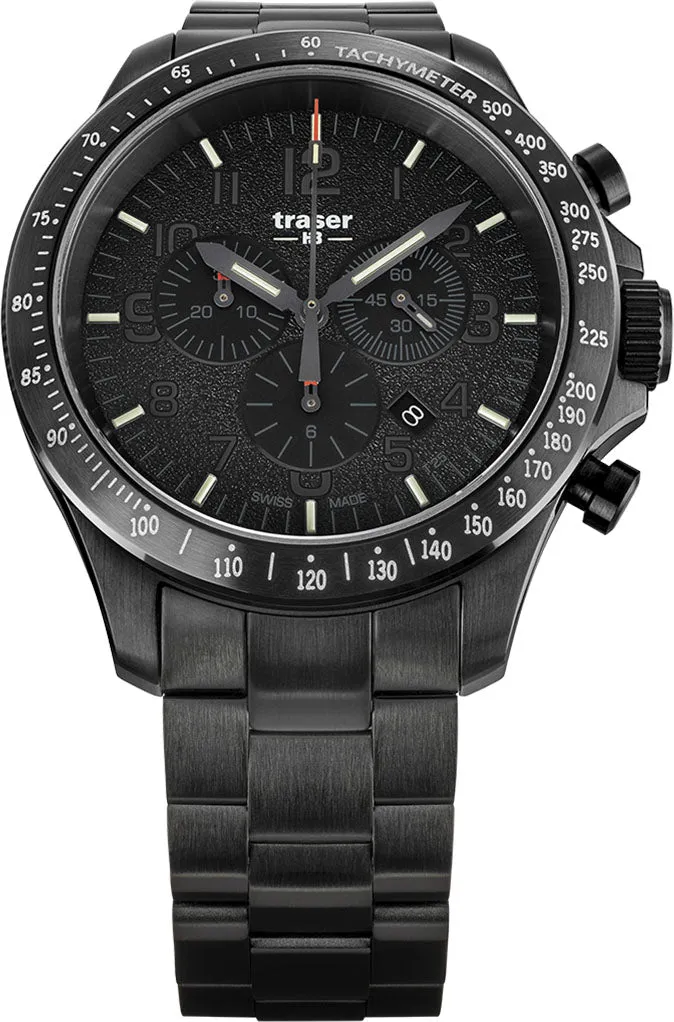 Traser H3 P67 Officer Pro Chrono Black PVD Bracelet Watch sold by Jura Watches