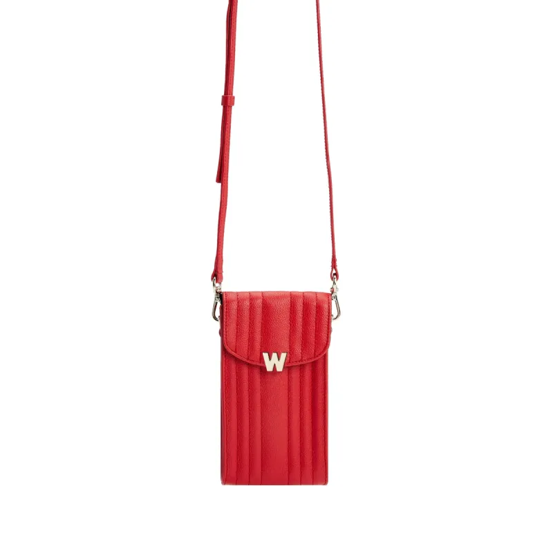 Wolf Mimi Collection Leather Red Phone Case with Wristlet and Lanyard sold by Jura Watches