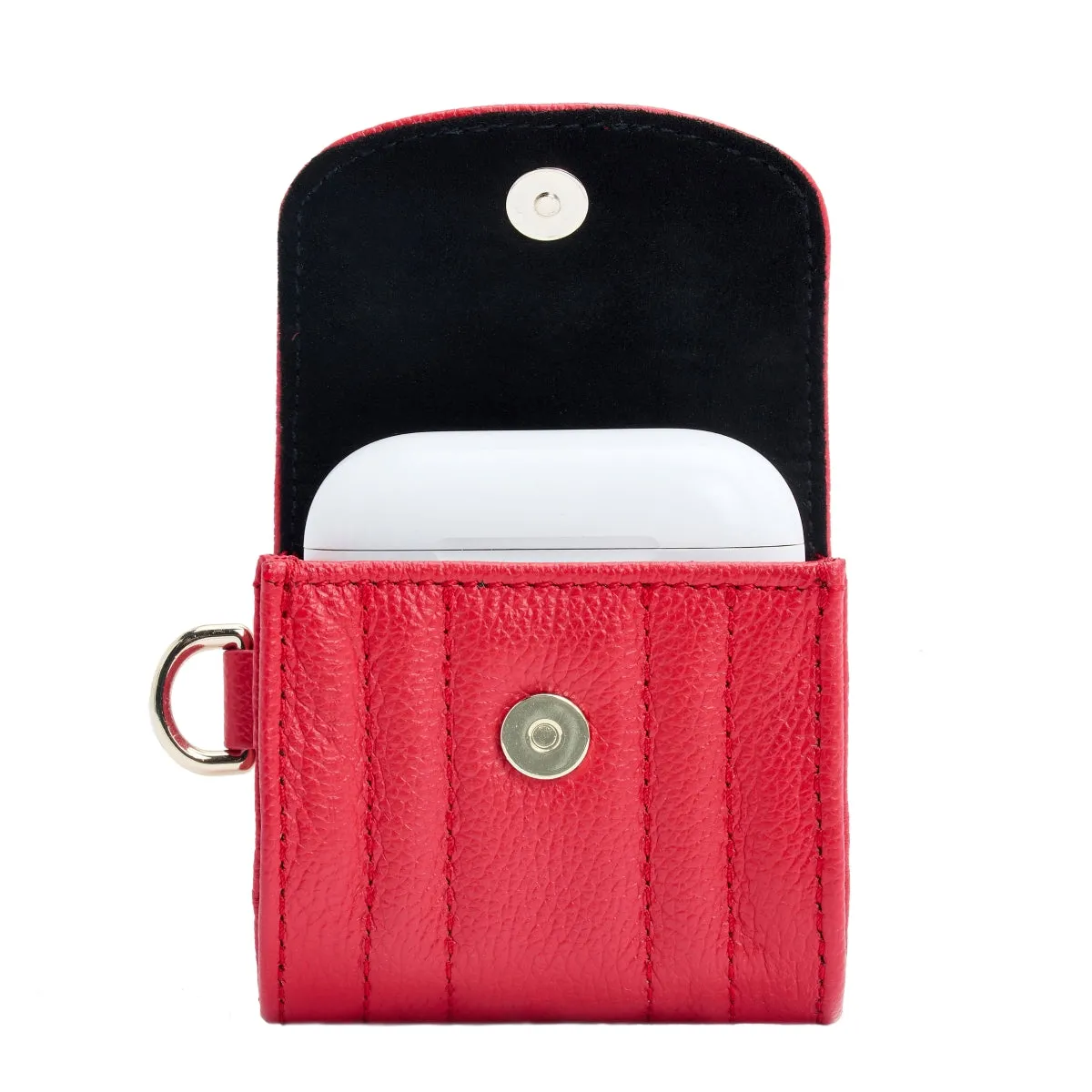 Wolf Mimi Collection Leather Red Earpods Case with Wristlet sold by Jura Watches product image thumbnail 2