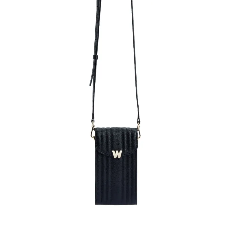 Wolf Mimi Collection Leather Black Phone Case with Wristlet and Lanyard sold by Jura Watches