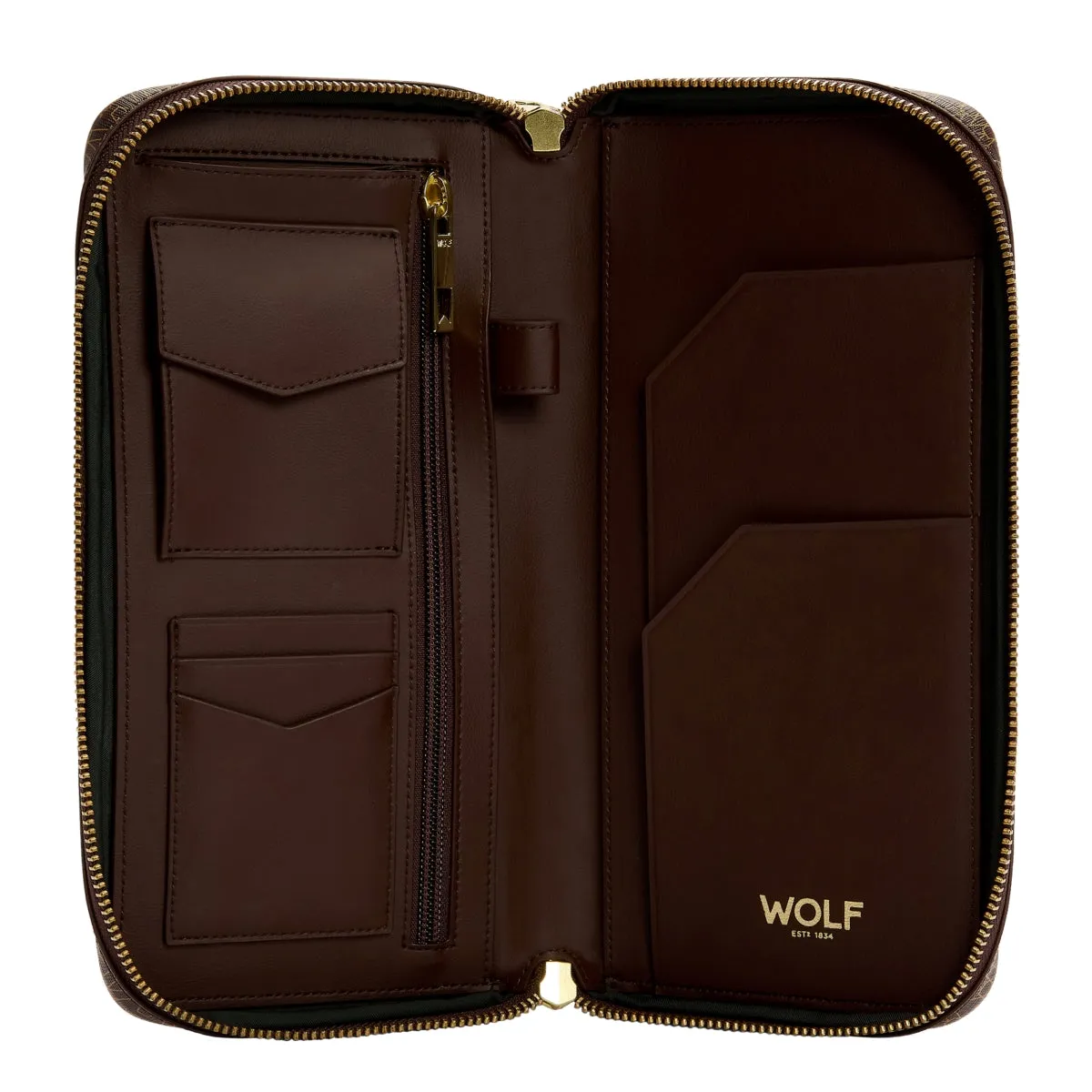 WOLF Signature Vegan Collection Brown Travel Case sold by Jura Watches product image thumbnail 5