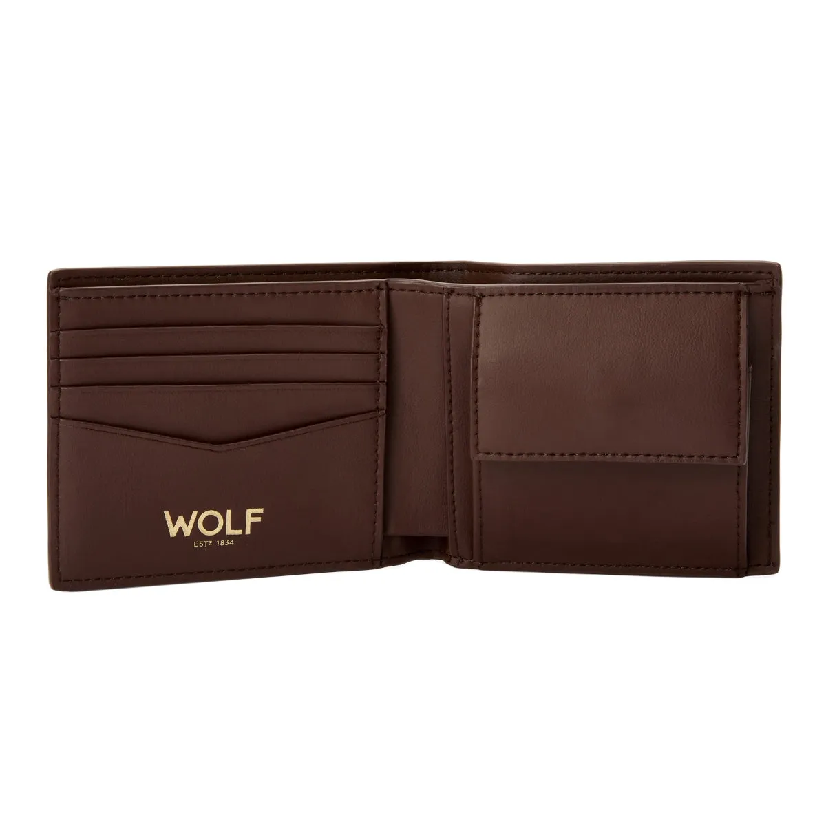Wolf Signature Vegan Collection Brown Billfold Coin Wallet sold by Jura Watches product image thumbnail 3