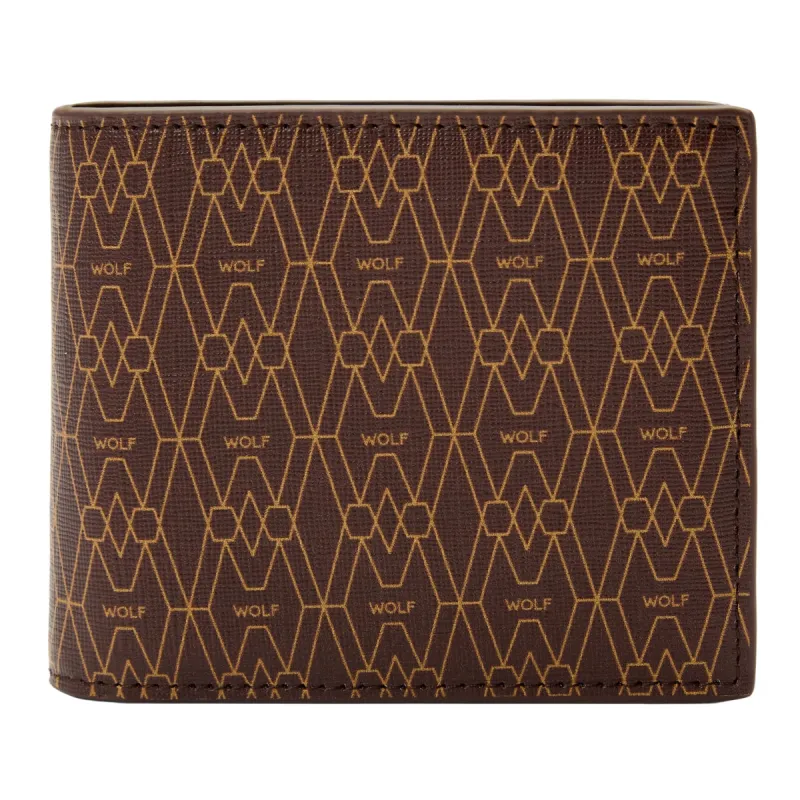 Wolf Signature Vegan Collection Brown Billfold Coin Wallet sold by Jura Watches