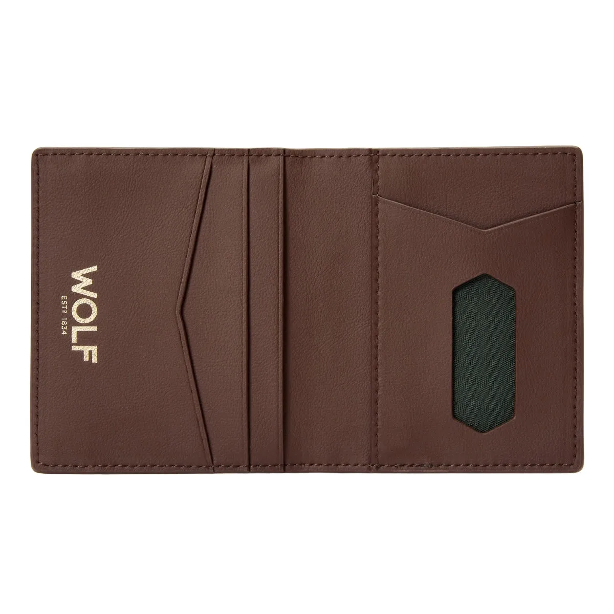 Wolf Signature Vegan Collection Brown ID Card Case sold by Jura Watches product image thumbnail 3