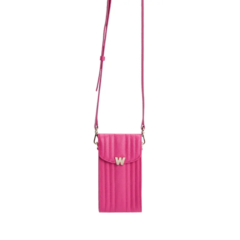 Wolf Mimi Collection Leather Pink Phone Case with Wristlet and Lanyard sold by Jura Watches