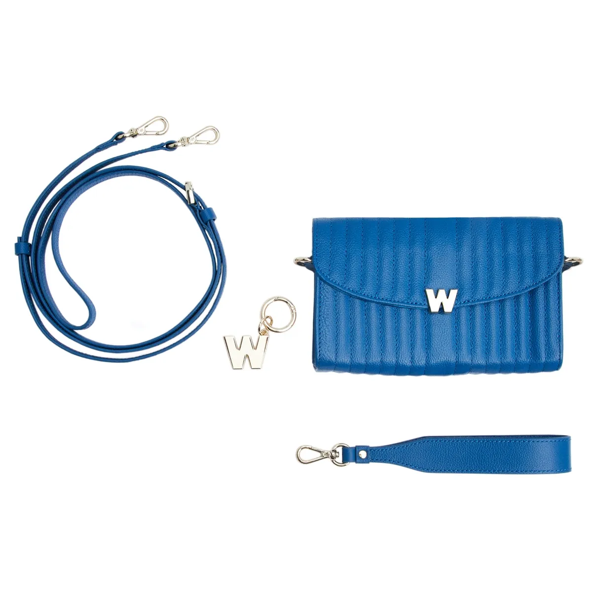 Wolf Mimi Collection Leather Blue Crossbody Bag with Wristlet sold by Jura Watches product image thumbnail 4