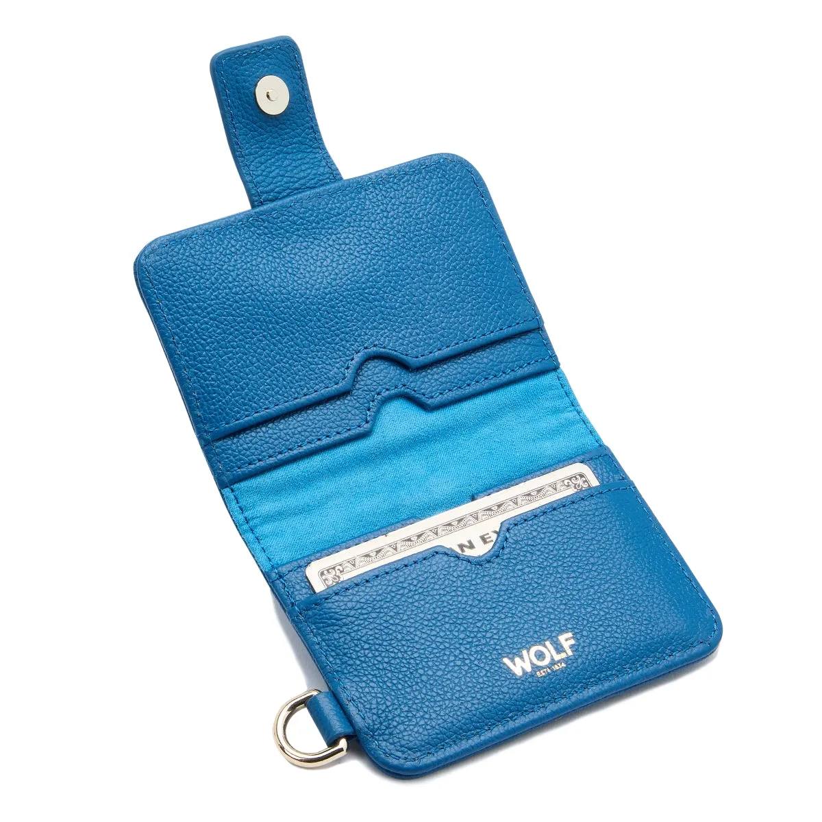 WOLF Mimi Collection Leather Blue Credit Card Holder with Wristlet sold by Jura Watches product image thumbnail 4