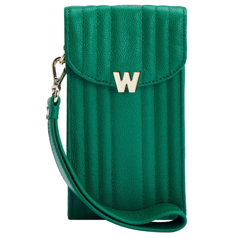 Wolf Mimi Collection Leather Green Phone Case with Wristlet and Lanyard sold by Jura Watches