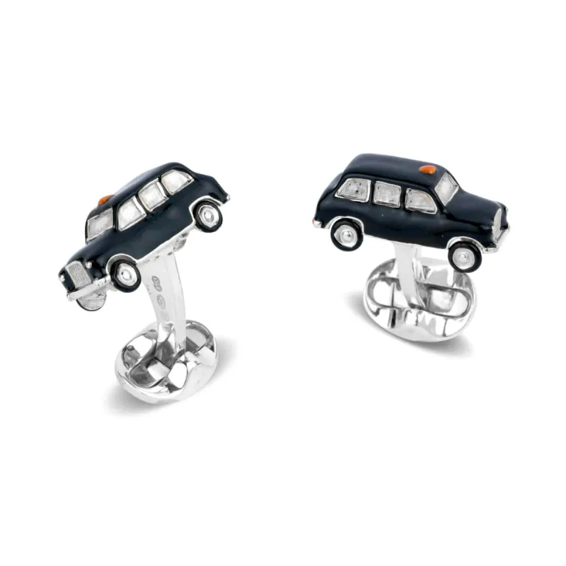 Deakin & Francis Cufflinks Sterling Silver Enamel Black Cab sold by Jura Watches