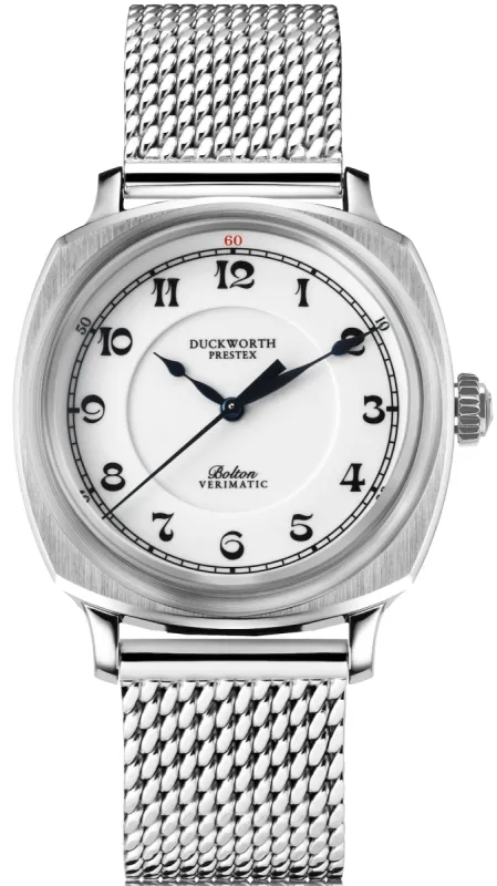 Duckworth Prestex Bolton Verimatic White Mesh Bracelet Watch sold by Jura Watches
