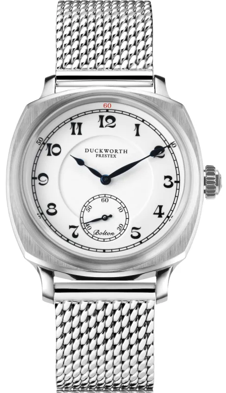 Duckworth Prestex Bolton Small Seconds White Mesh Bracelet Watch sold by Jura Watches