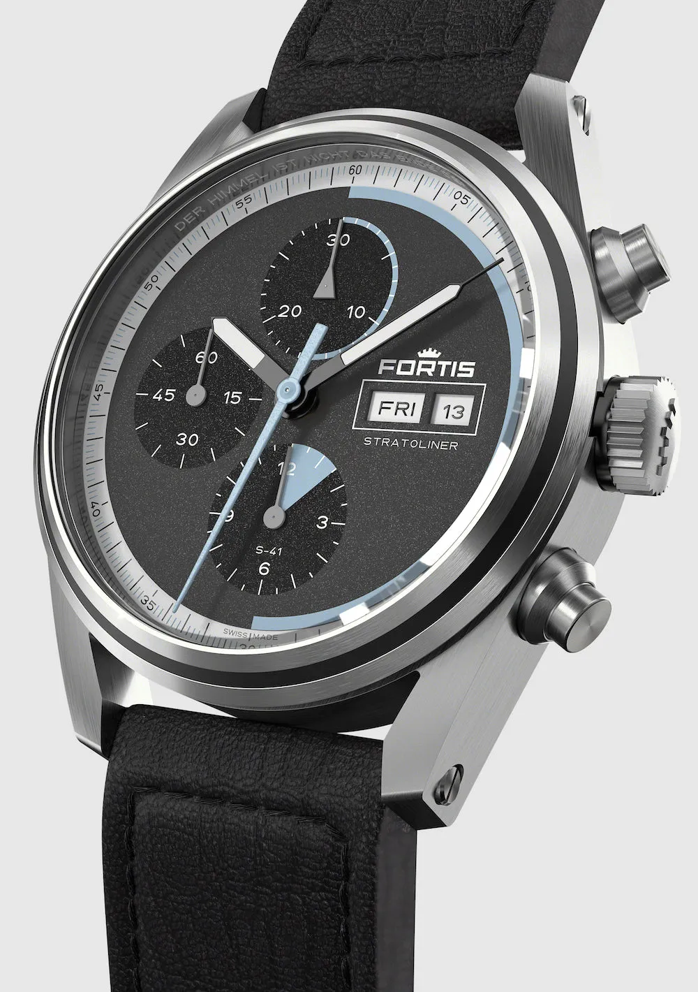 Fortis Stratoliner Cosmic Grey Aviator Strap Watch sold by Jura Watches product image thumbnail 3