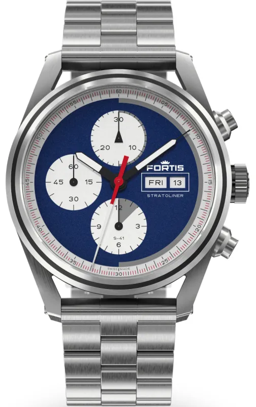 Fortis Stratoliner Blue Japan Bracelet Watch sold by Jura Watches