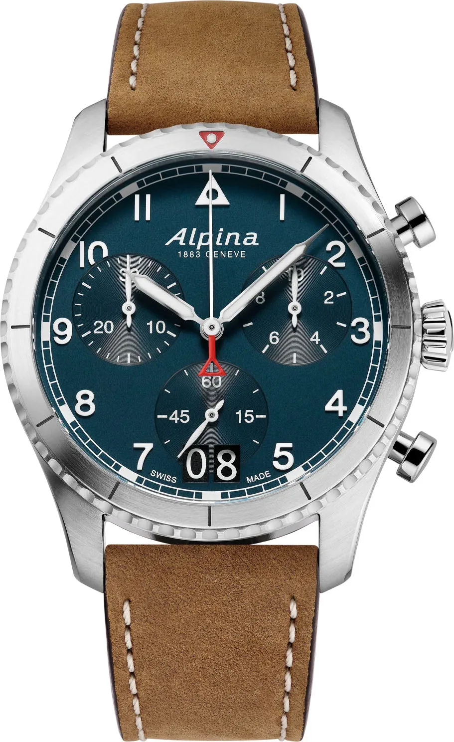 Alpina Startimer Pilot Quartz Chronograph Petroleum Blue Watch sold by Jura Watches