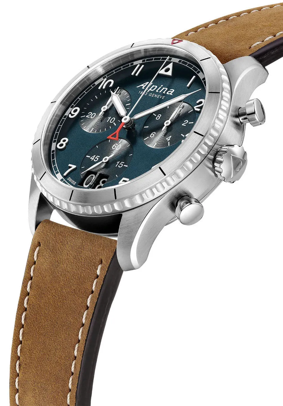 Alpina Startimer Pilot Quartz Chronograph Petroleum Blue Watch sold by Jura Watches product image thumbnail 3