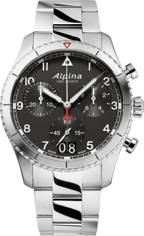 Alpina Startimer Pilot Quartz Chronograph Black Watch made by Jura Watches