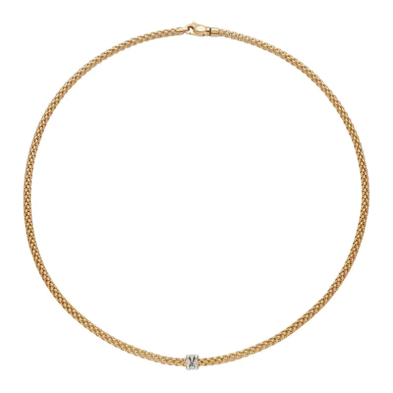 Fope Flex'it Prima 18ct Yellow Gold 0.12ct Diamond Necklace sold by Jura Watches