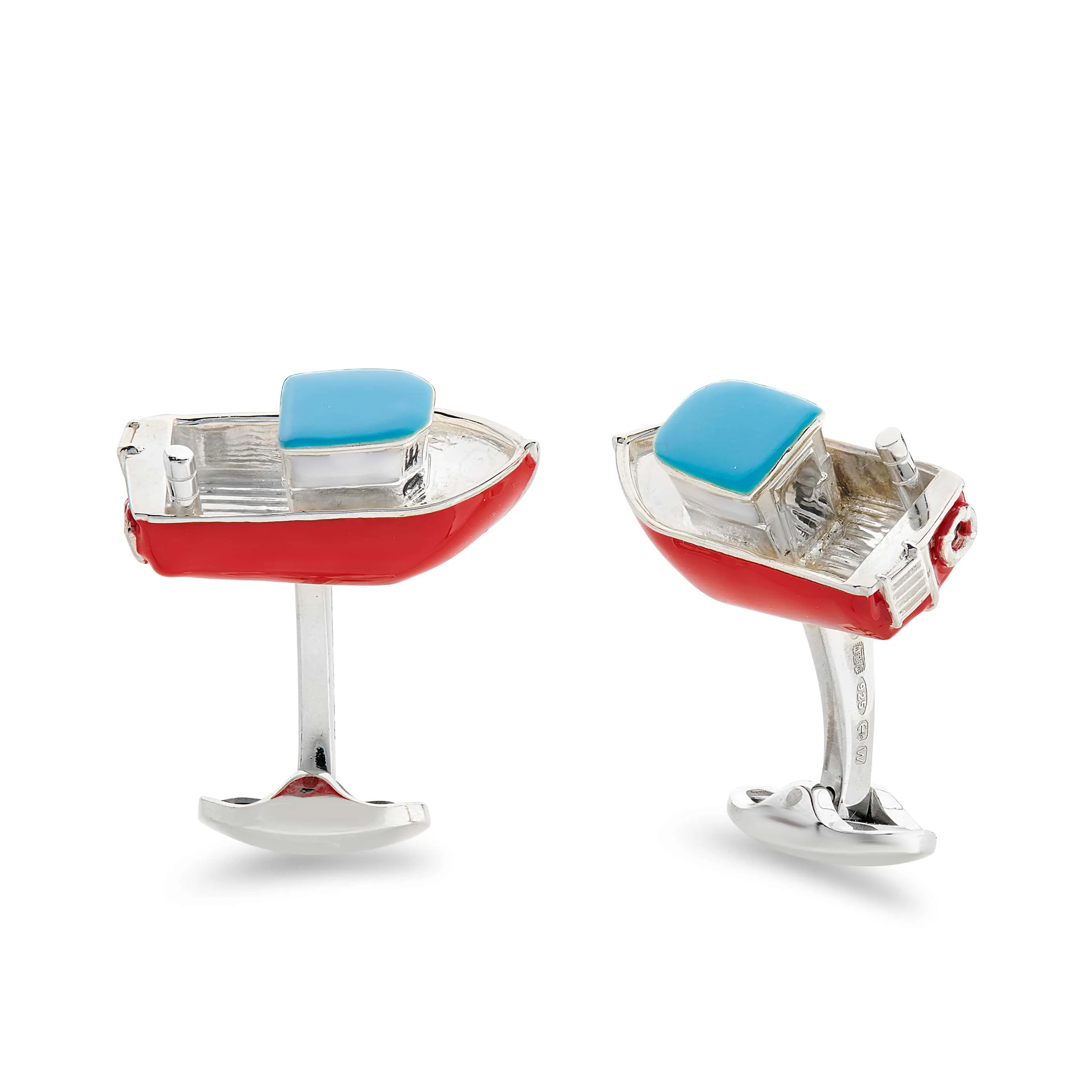 Deakin & Francis Cufflinks Enamel Red And Blue Tug Boat sold by Jura Watches