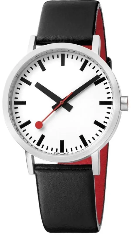 Mondaine Classic Vegan Pure Grape Leather Watch made by Mondaine