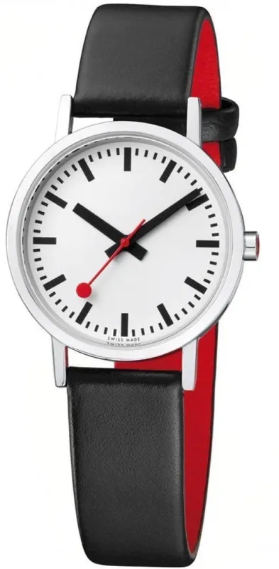 Mondaine Classic Vegan Pure Grape Leather Watch made by Mondaine