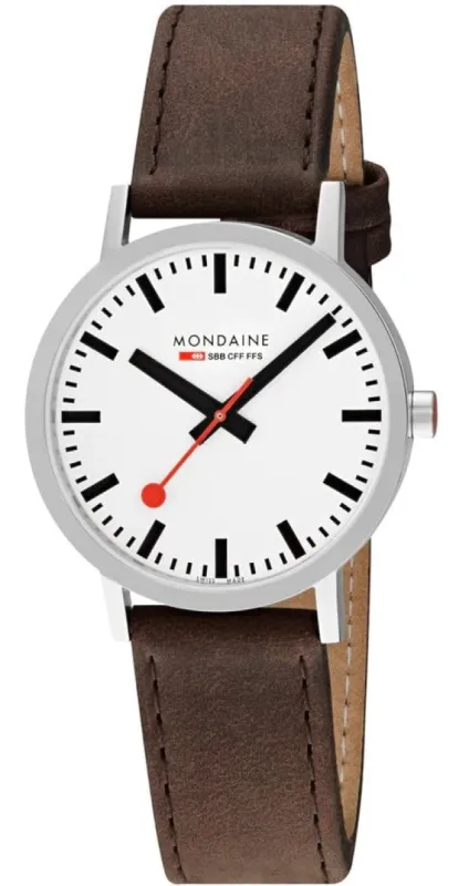 Mondaine Classic Vegan Grape Leather Watch made by Mondaine