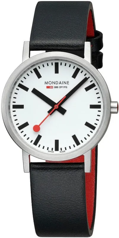 Mondaine Classic Vegan Grape Leather Watch made by Mondaine