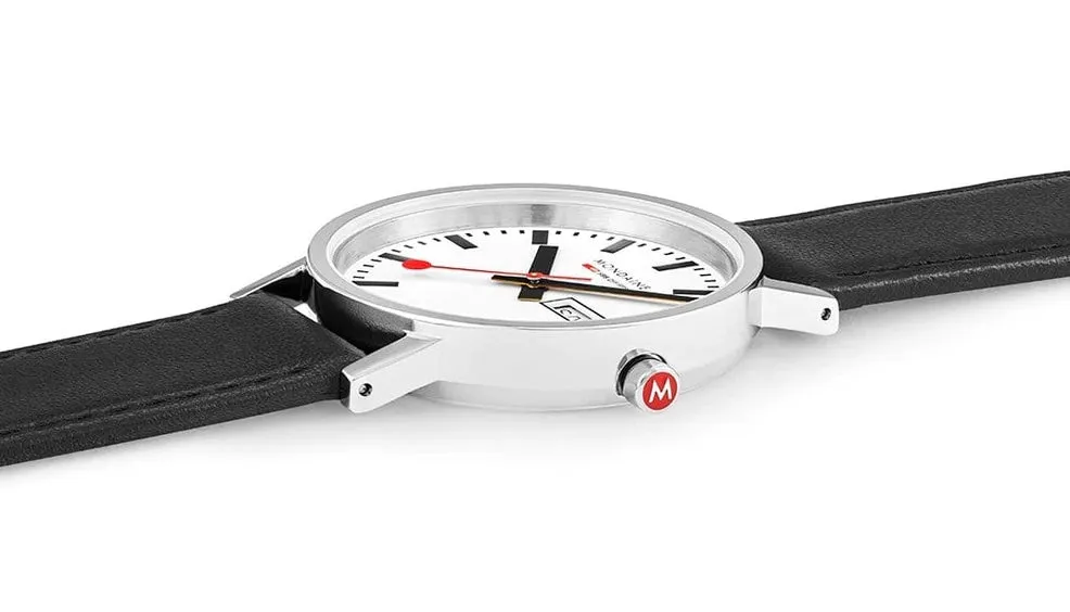 Mondaine Classic Day Date Vegan Grape Leather Watch sold by Jura Watches product image thumbnail 3