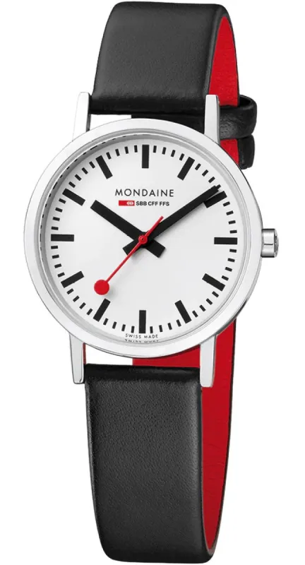 Mondaine Classic Vegan Grape Leather Watch made by Mondaine