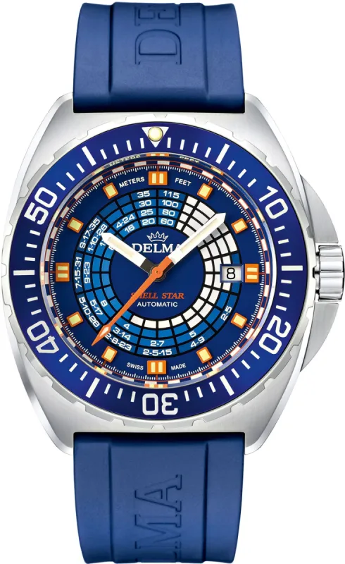 Delma Shell Star Decompression Timer Blue sold by Jura Watches